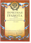 Грамота команды "Островок" за активное участие в музыкально-спортивном празднике День здоровья